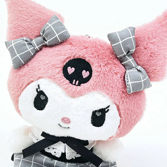 Sanrio Kuromi 黑色格紋系列 掛飾公仔 Black Graph Series Plush Charm - TOYZHOLIC