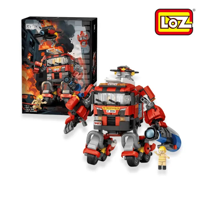 Loz 香港消防車 積木機械人 Hong Kong Fire Truck Building Blocks Robot - TOYZHOLIC