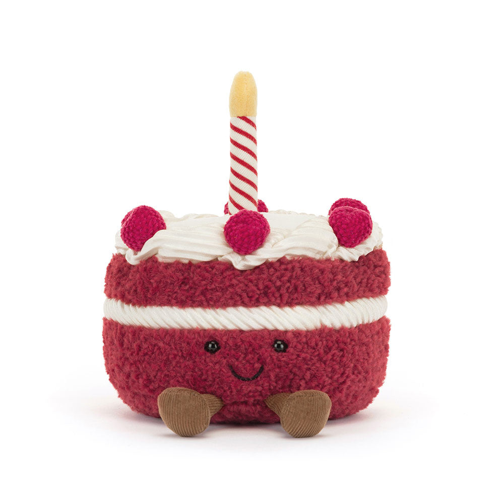 Jellycat 情人節微笑紅絲絨蛋糕 公仔 Amuseables Cheri Cake Plush - TOYZHOLIC