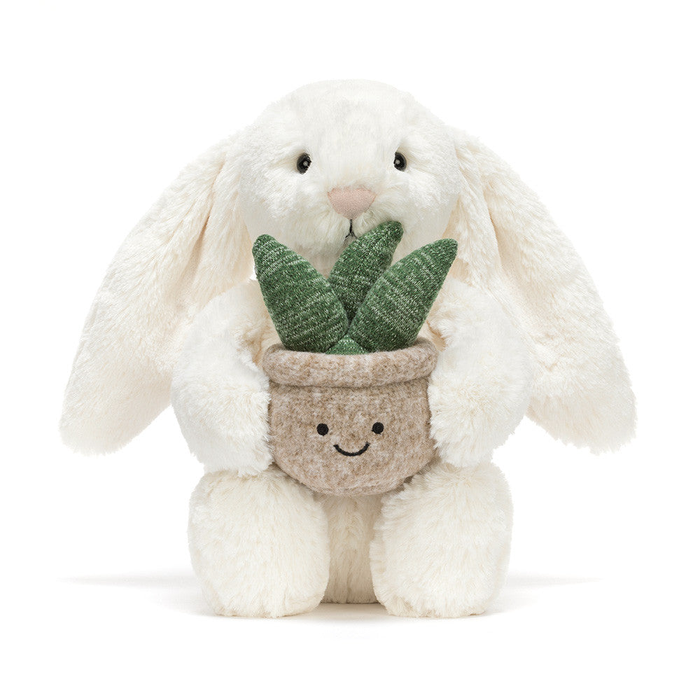 Jellycat 盆栽兔仔 公仔 Cream Bunny with Plant Soft Toy - TOYZHOLIC