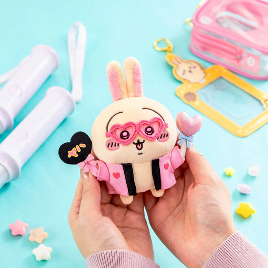 Chiikawa 應援系列 心心眼鏡 掛飾公仔 (兔兔 Usagi)Fan Plush Keychain - TOYZHOLIC