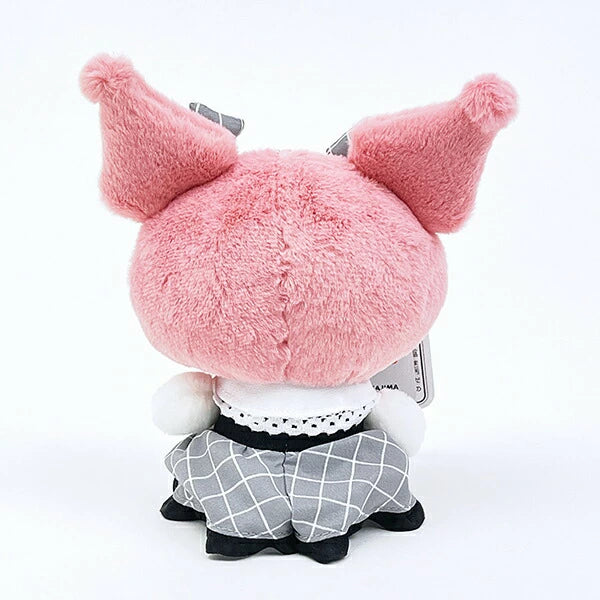 Sanrio Kuromi 黑色格紋系列 掛飾公仔 Black Graph Series Plush Charm - TOYZHOLIC