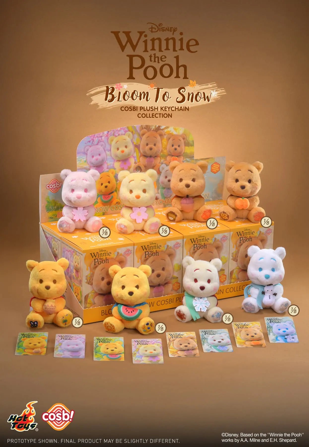 Hot Toys Disney 小熊維尼 四季系列 Cosbi 盲盒（一盒八款，款式隨機）Winnie the Pooh Bloom to Snow Plush Keychain Collection Blind Box - TOYZHOLIC