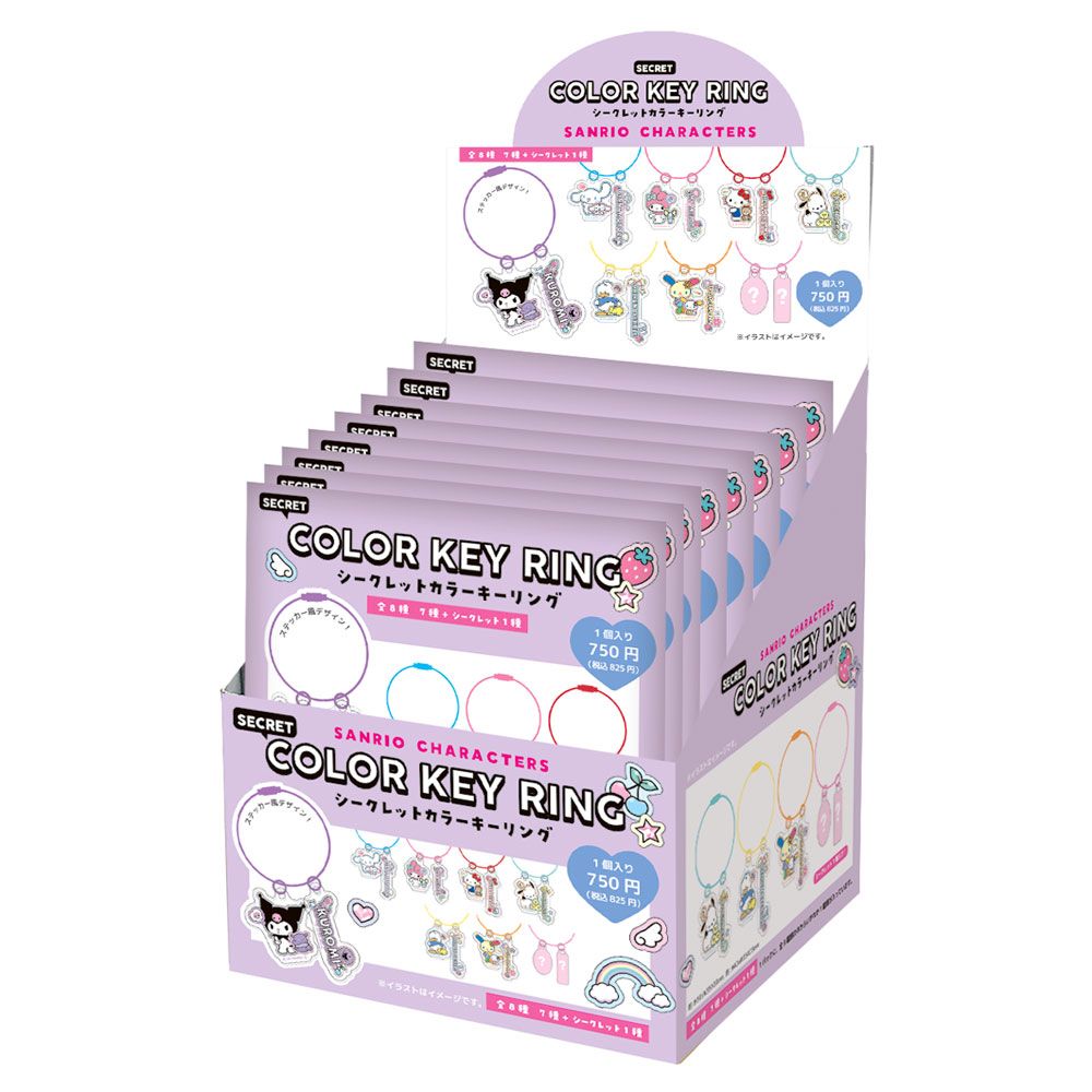 Sanrio Characters Colorful 鐵圈鎖匙扣 盲盒 Wire Key Ring Blind Box （一盒8件，款式隨機) - TOYZHOLIC