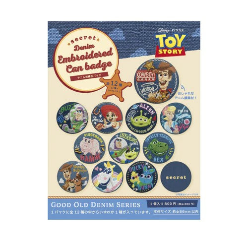 Disney 迪士尼反斗奇兵5 牛仔刺繡徽章盲盒 (一盒十二款，款式隨機）Toy Story 5 Denim Embroidered Pin Badge Blind Box - TOYZHOLIC