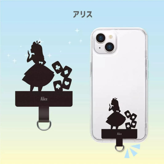 4573540894546 Alice in wonderland 手機掛繩夾片 (黑色)。- TOYZHOLIC