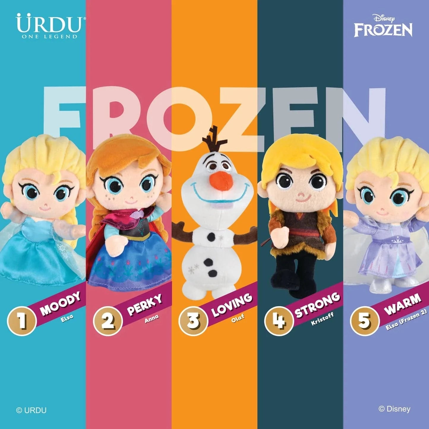 URDU Disney 魔雪奇緣骨架公仔系列 盲盒 （一盒五款，款式隨機）Action Softoy Series - Frozen Blind Box - TOYZHOLIC