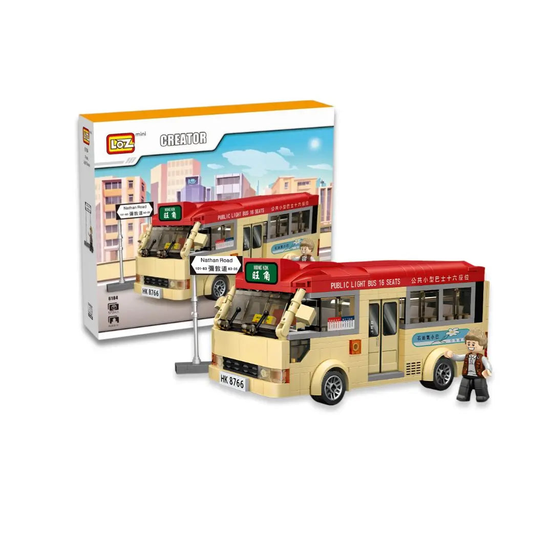 Loz 香港紅色小巴 積木模型 Hong Kong Red Minibus Mini Brick Model - TOYZHOLIC