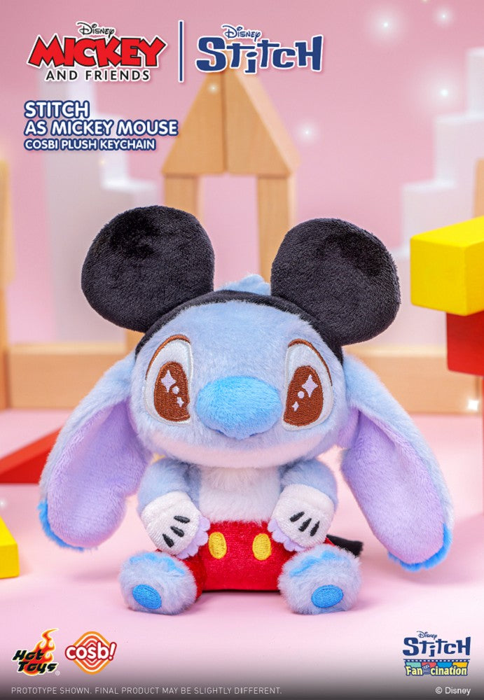Hot Toys Disney Mickey & Friends X 史迪仔 毛絨鎖匙扣系列 盲盒/ 確認款（一盒六款，款式隨機）Mickey & Friends X Stitch Cosbi Plush Keychain Blind Box/ Confirmed Style