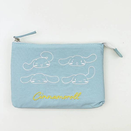 Sanrio 玉桂狗 表情系列 刺繡三格收納袋 Cinnamoroll Face Series Embroidered 3-Pocket Pouch - TOYZHOLIC