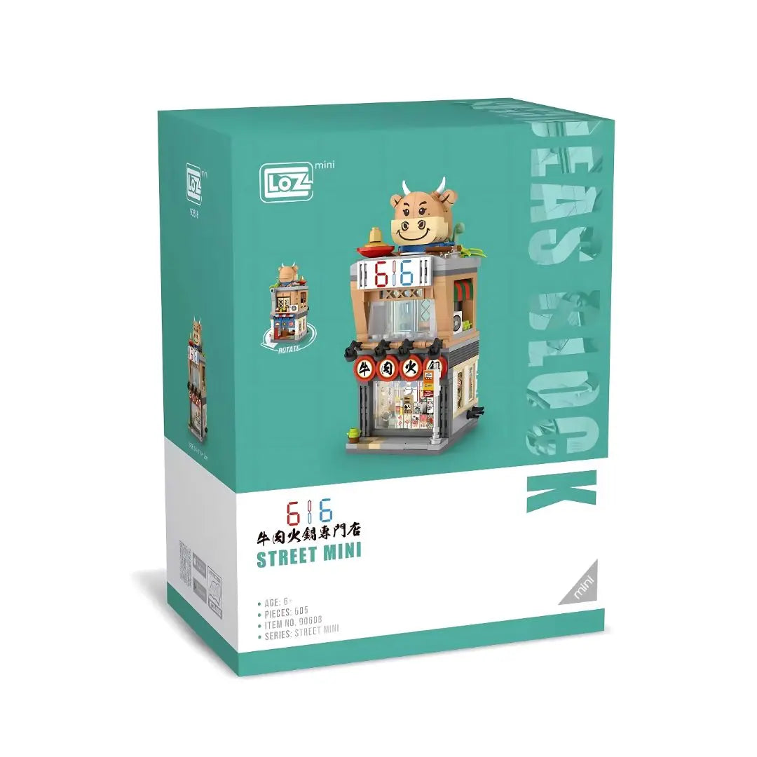 Loz 616牛肉火鍋專門店埸景 迷你積木 (授權版) 616 Beef Hot Pot Restaurant Scene Mini Building Blocks (Authorized Version) - TOYZHOLIC