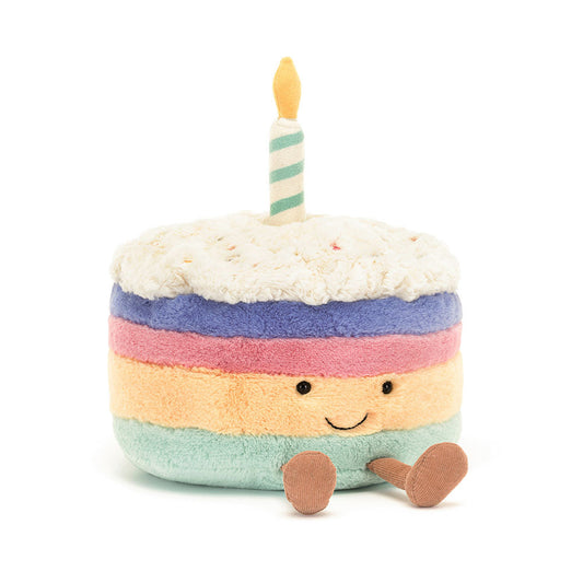 Jellycat 微笑彩虹生日蛋糕 公仔 Amuseables Rainbow Birthday Cake Soft Toy - TOYZHOLIC