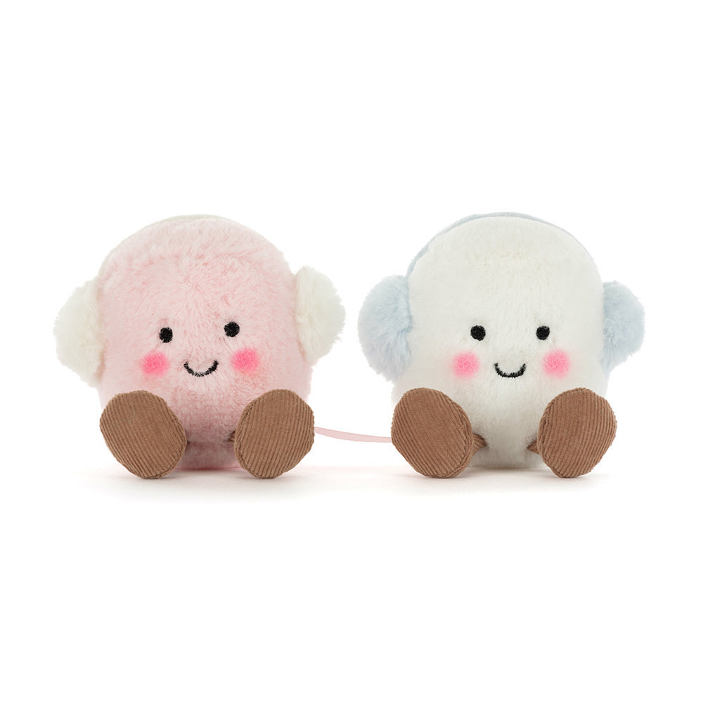 Jellycat 微笑 棉花糖 公仔 Christmas Amuseables Toastie Pink and White Marshmallows Plush - TOYZHOLIC
