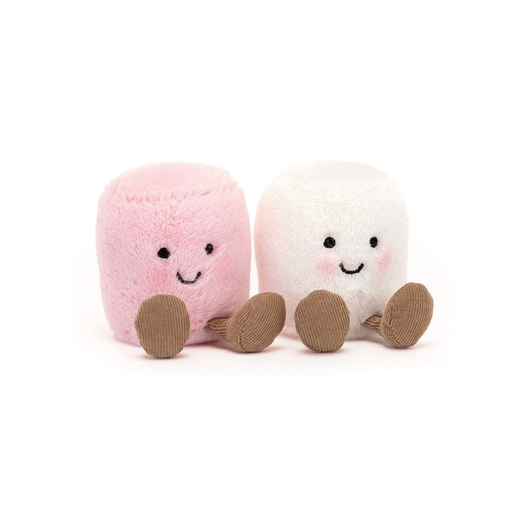 Jellycat 微笑棉花糖 公仔 Amuseables Pink and White Marshmallow Plush Toy - TOYZHOLIC