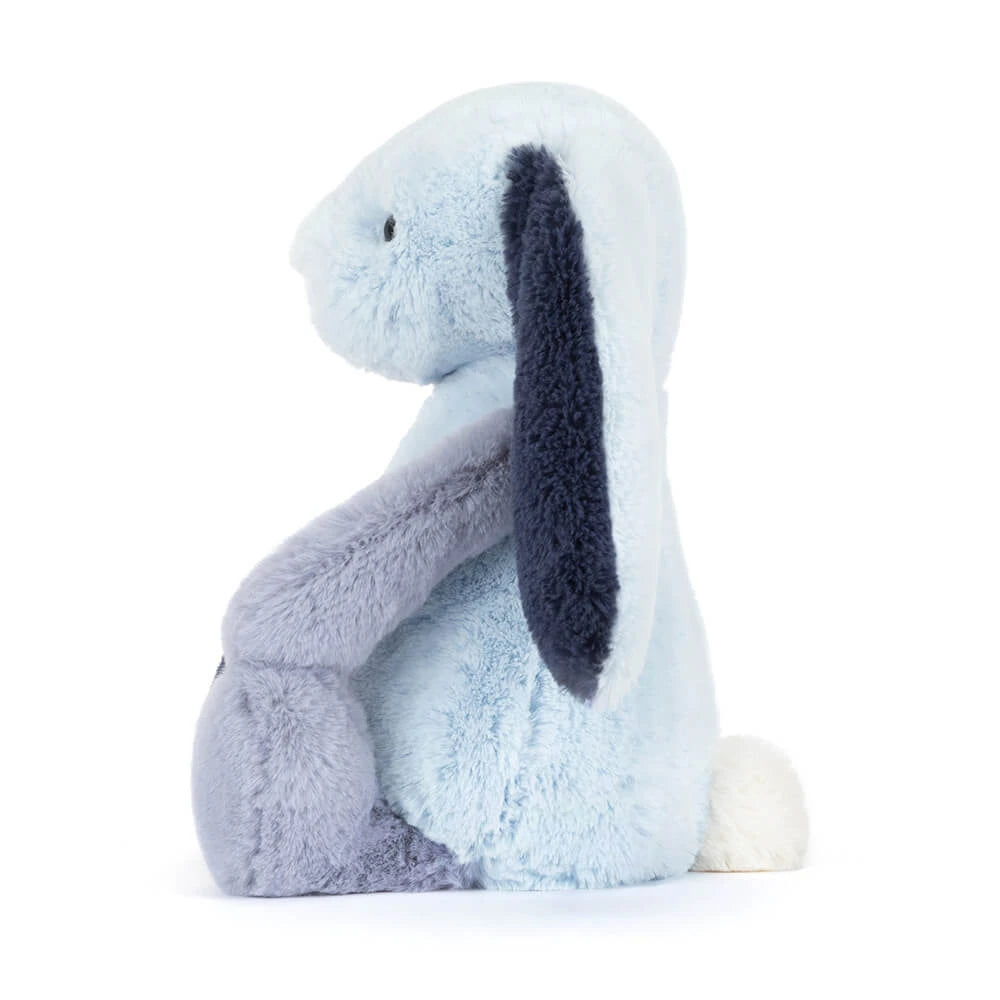 Jellycat 藍色拼色兔 公仔 Bashful Patchwork Blue Puddlesea Bunny Soft Toy - TOYZHOLIC