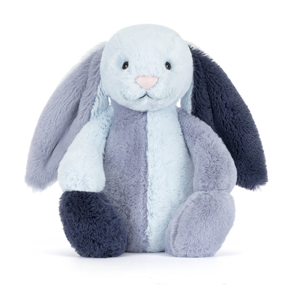 Jellycat 藍色拼色兔 公仔 Bashful Patchwork Blue Puddlesea Bunny Soft Toy - TOYZHOLIC