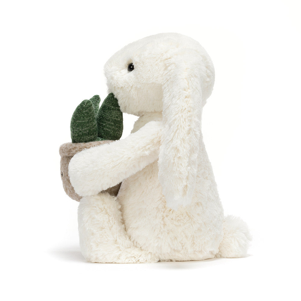Jellycat 盆栽兔仔 公仔 Cream Bunny with Plant Soft Toy - TOYZHOLIC