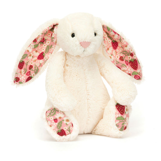 Jellycat 士多啤梨小號兔仔 公仔 Blossom Cream Bunny 'Berry' Plush - TOYZHOLIC
