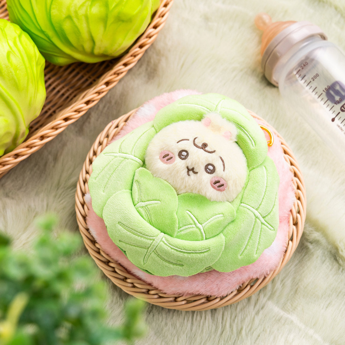 Chiikawa Baby系列 兔兔椰菜包 掛飾公仔 Baby Series Wrapped in Cabbage Plush Charm (Usagi) - TOYZHOLIC