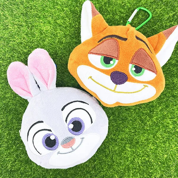 Disney 優獸大都會 拉鍊袋連登山扣 Zootopia Plush Zipper Mascot with Carabiner (1 Set - Judy & Nick)