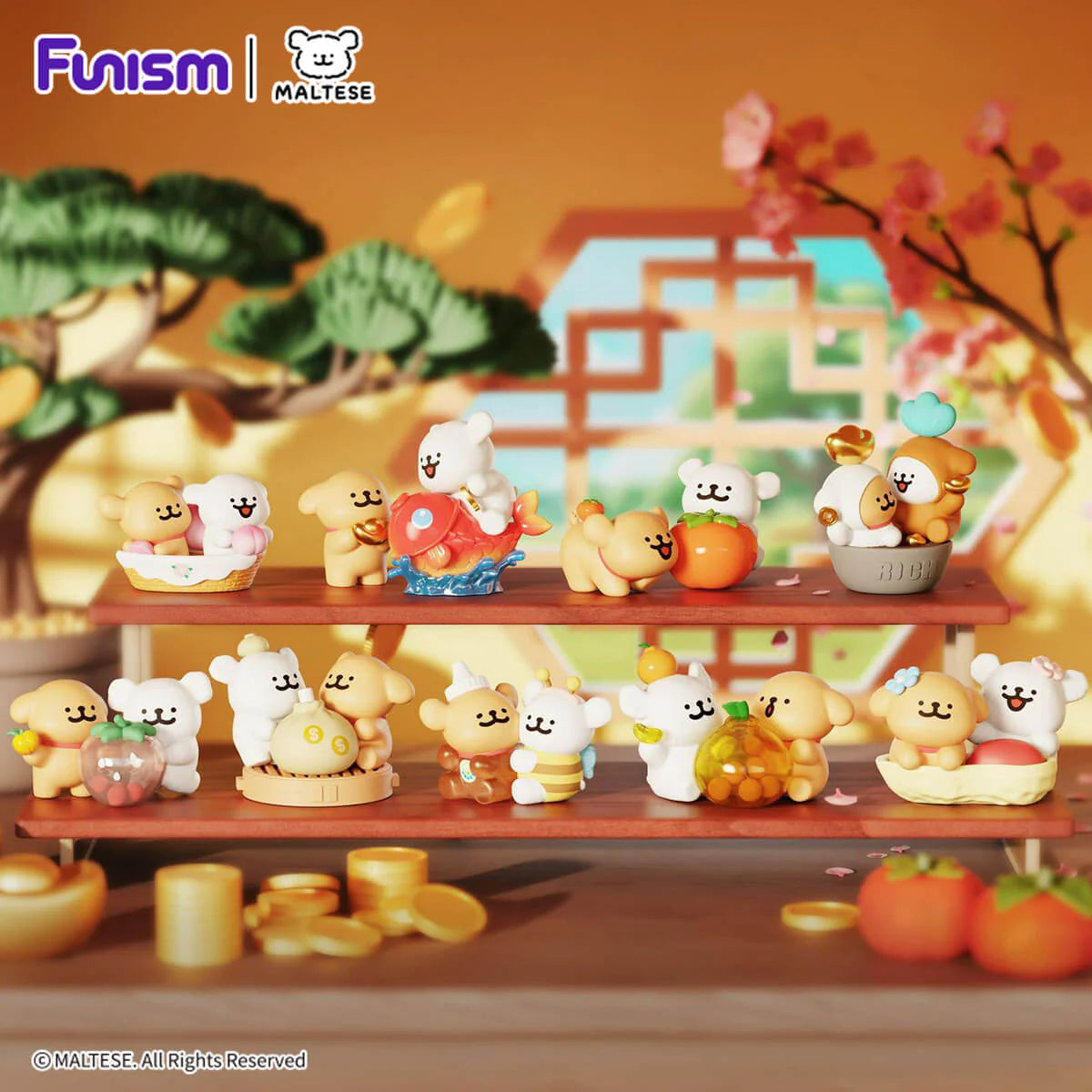 Funism X Maltese 線條小狗 幸運狗狗系列 盲盒  Lucky Paws Series Blind Box（一盒八款，款式隨機） - TOYZHOLIC