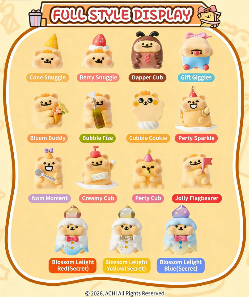 Funism x 小熊蟲 - 甜心派對系列 小熊頭盲盒 Bear is Bug Sweetie's Party Series Blind Box (一共十五款，款式隨機） - TOYZHOLIC
