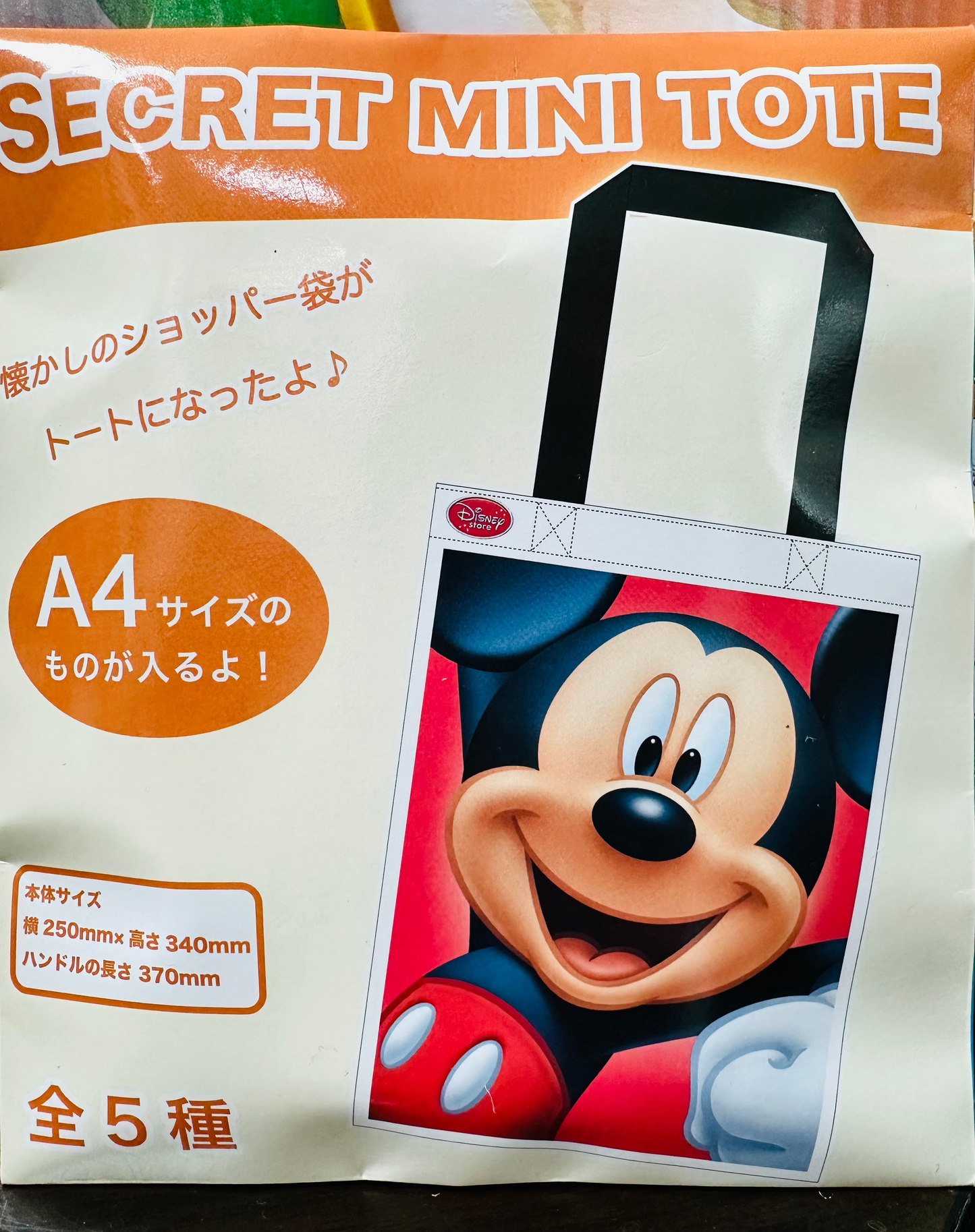 Disney Store 膠袋造型系列環保袋盲抽 （共5款） - TOYZHOLIC