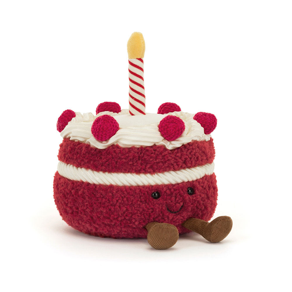 Jellycat 情人節微笑紅絲絨蛋糕 公仔 Amuseables Cheri Cake Plush - TOYZHOLIC