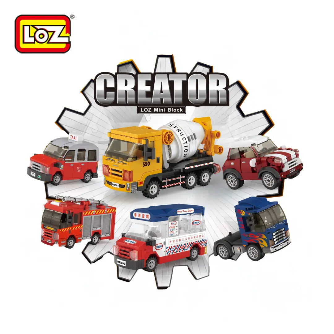 Loz 香港迷你積木車 盲盒 - 第一季 Hong Kong Mini Brick Cars Blind Box - Season 1（一盒6款，款式隨機) - TOYZHOLIC