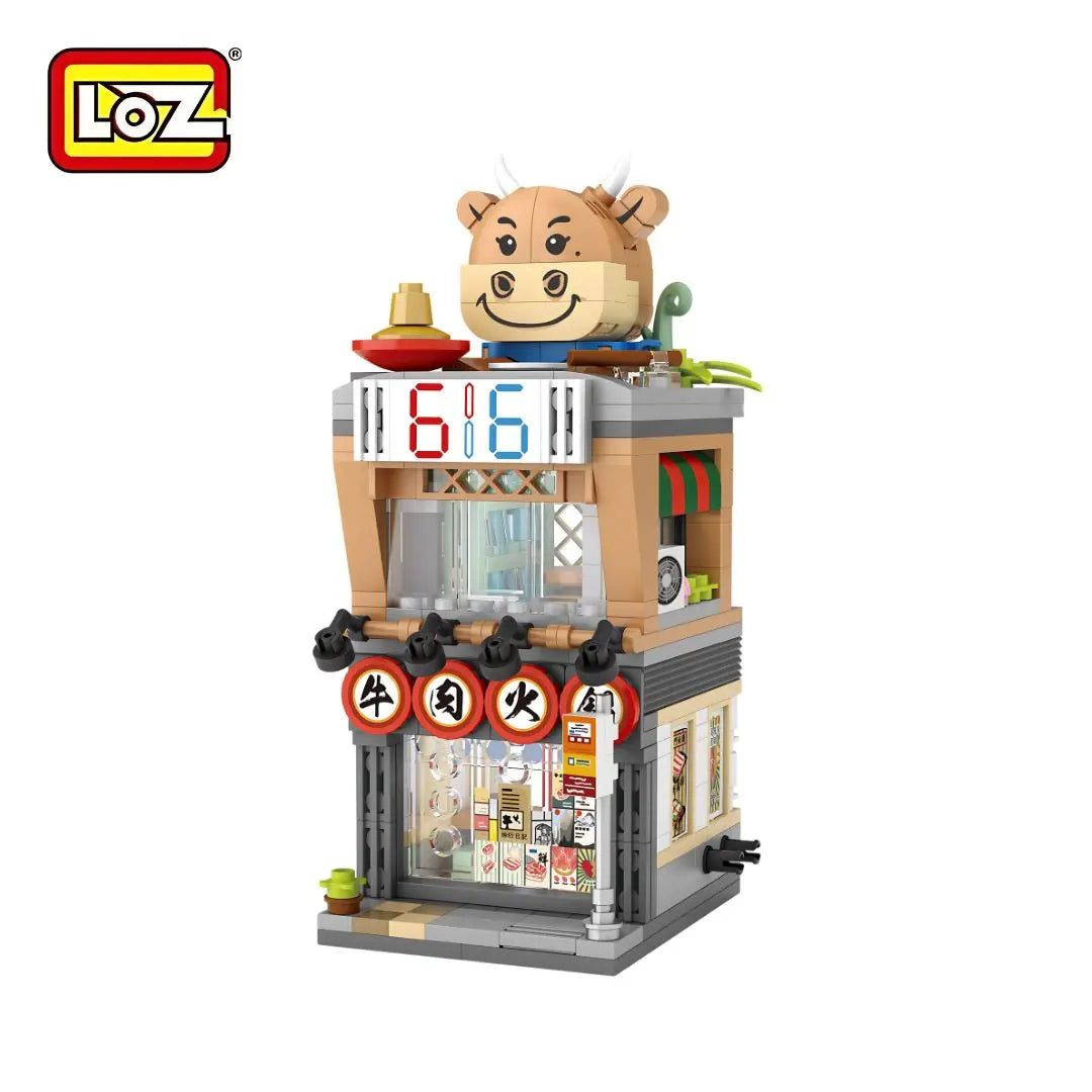 Loz 616牛肉火鍋專門店埸景 迷你積木 (授權版) 616 Beef Hot Pot Restaurant Scene Mini Building Blocks (Authorized Version) - TOYZHOLIC