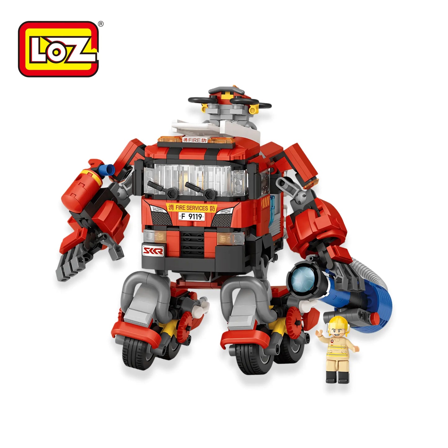 Loz 香港消防車 積木機械人  Hong Kong Fire Truck Building Blocks Robot - TOYZHOLIC