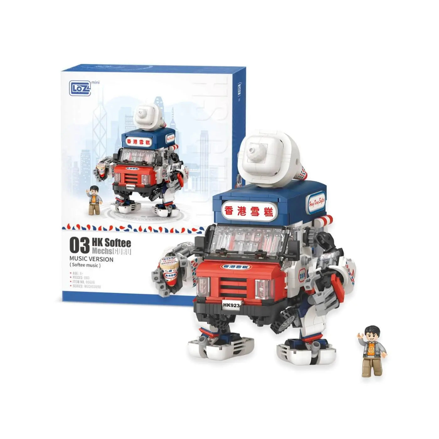 Loz 香港雪糕車 (音樂版) 積木機械人 Hong Kong Ice Cream Truck (Music Edition) Building Blocks Robot - TOYZHOLIC