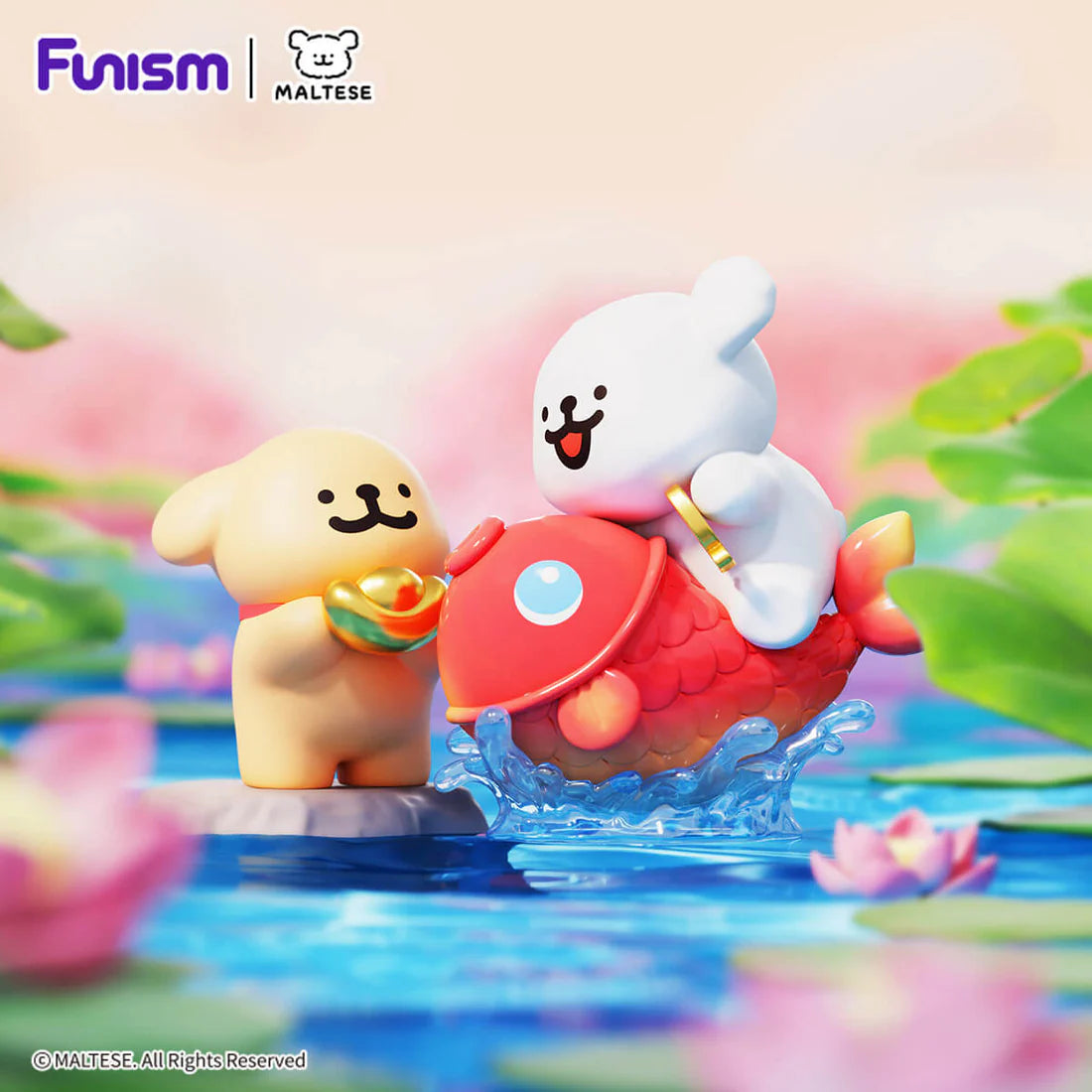Funism X Maltese 線條小狗 幸運狗狗系列 盲盒  Lucky Paws Series Blind Box（一盒八款，款式隨機） - TOYZHOLIC