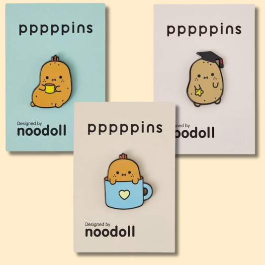 NOODOLL 薯仔 襟章 (咖啡時間/ 杯子/ 畢業) Ricespud Enamel Pin (Coffee Time/ Mug/ Graduation)