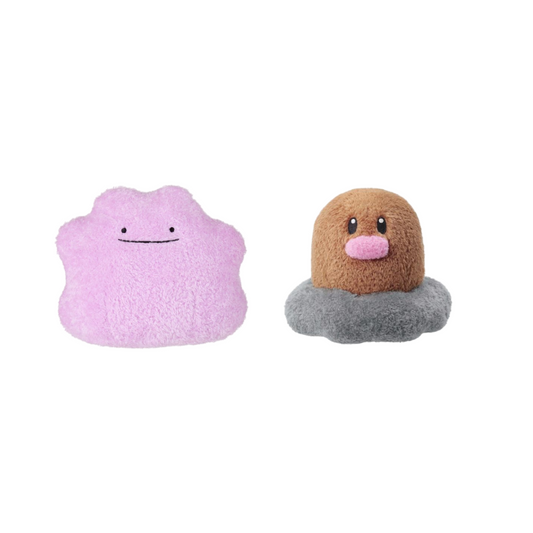 Pokemon Sekiguchi Mokomoko Puchi 軟毛公仔 （百變怪/ 地鼠）Soft Plush（Ditto/ Diglett） - TOYZHOLIC