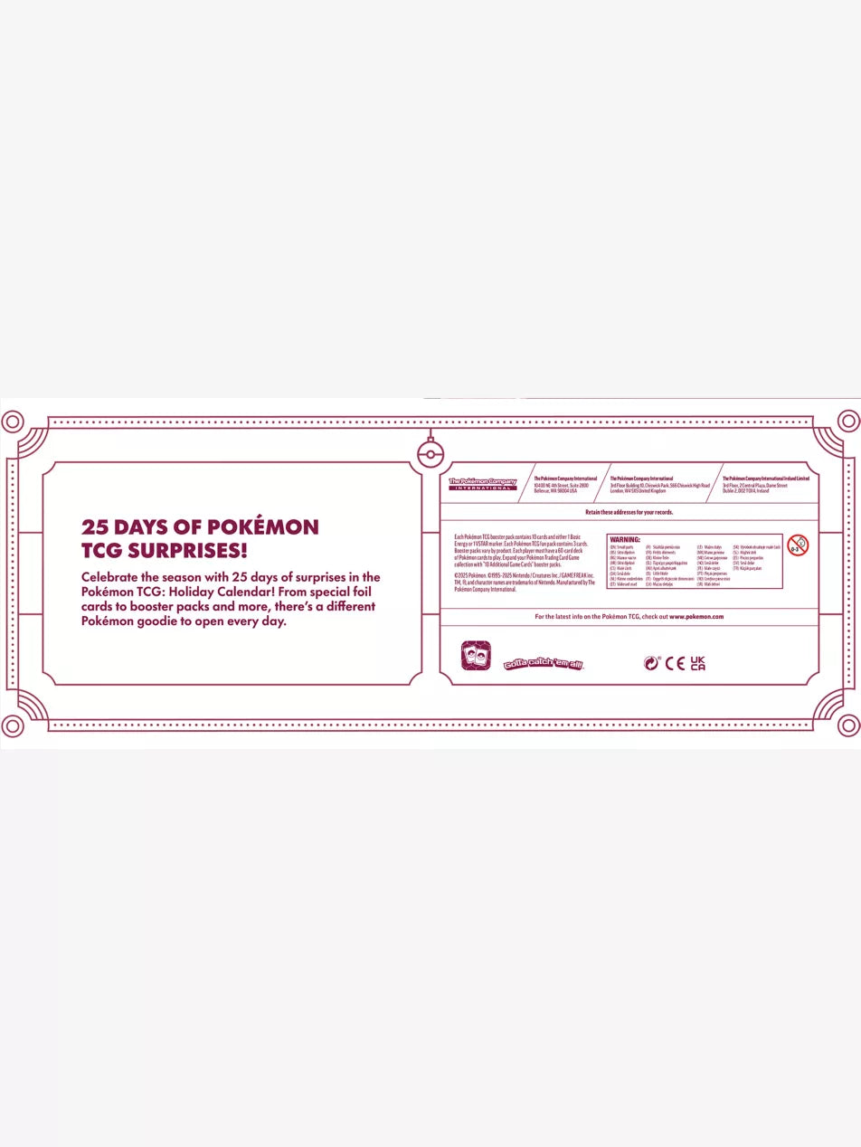 現貨 - 「英文版」Pokemon TCG: Holiday Calendar 2025 - TOYZHOLIC