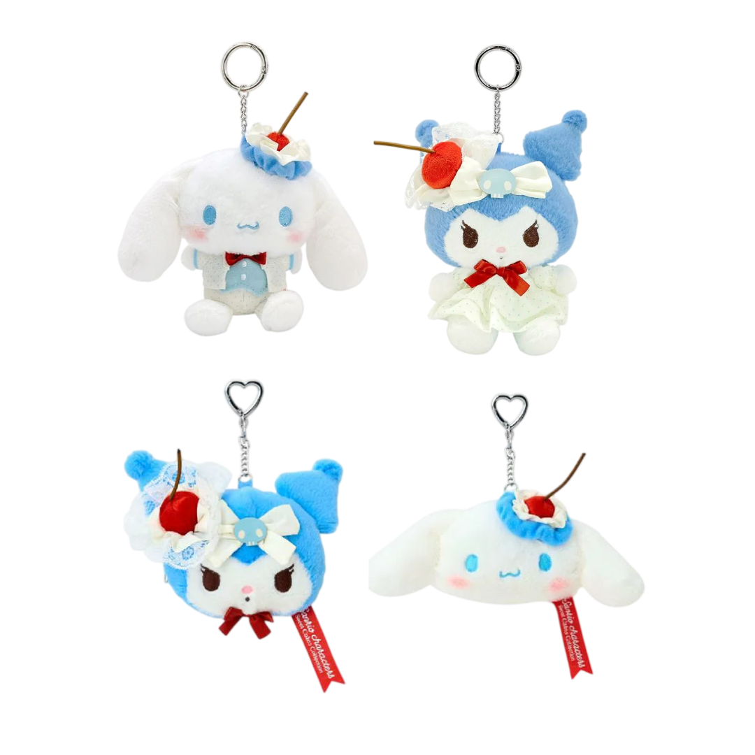 Sanrio Characters 天藍色櫻桃蛋糕 掛飾公仔/ 散紙包 Sweet Cakes Collection Plush Charm/ Coins Bag (Kuromi/ 玉桂狗 Cinnamoroll） - TOYZHOLIC
