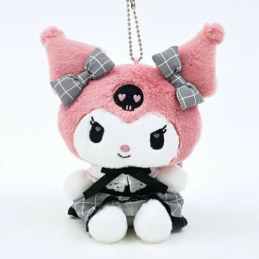 Sanrio Kuromi 黑色格紋系列 掛飾公仔 Black Graph Series Plush Charm - TOYZHOLIC