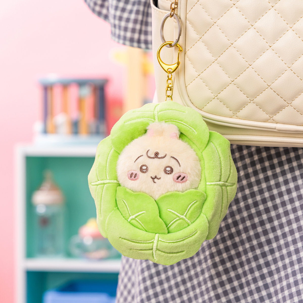 Chiikawa Baby系列 兔兔椰菜包 掛飾公仔 Baby Series Wrapped in Cabbage Plush Charm (Usagi) - TOYZHOLIC