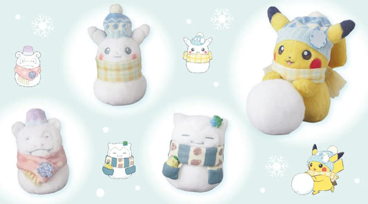 Pokémon Center 雪人公仔 （比卡超/ 卡比獸） Snowman Plush (Pikachu/ Snorlax)