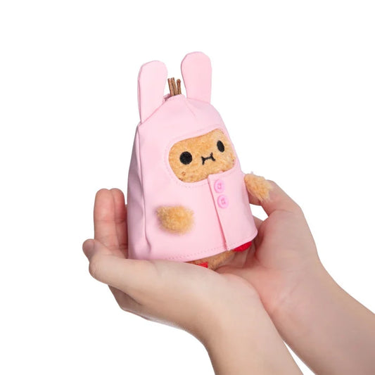 NOODOLL 粉紅色兔仔雨褸薯仔 公仔 Bunny Boots - Pink Raincoat Ricespud Mini Sitting Plush Toy - TOYZHOLIC